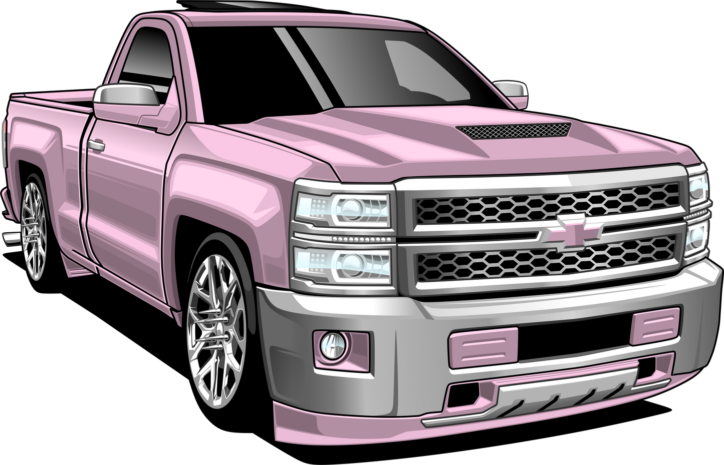 Pink Chevy Sticker (30 ENTRIES)
